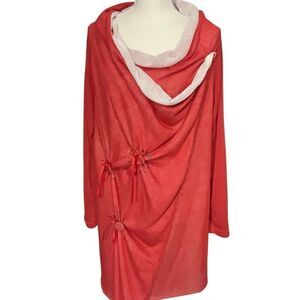 Mirror Image Red White Layered Soft Gauze Swim Suit Cover Up Robe NWT Size M